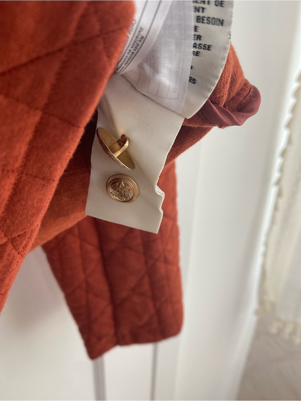 bagatelle Quilted Button-Front Jacket in Rust - Picture 6 of 6